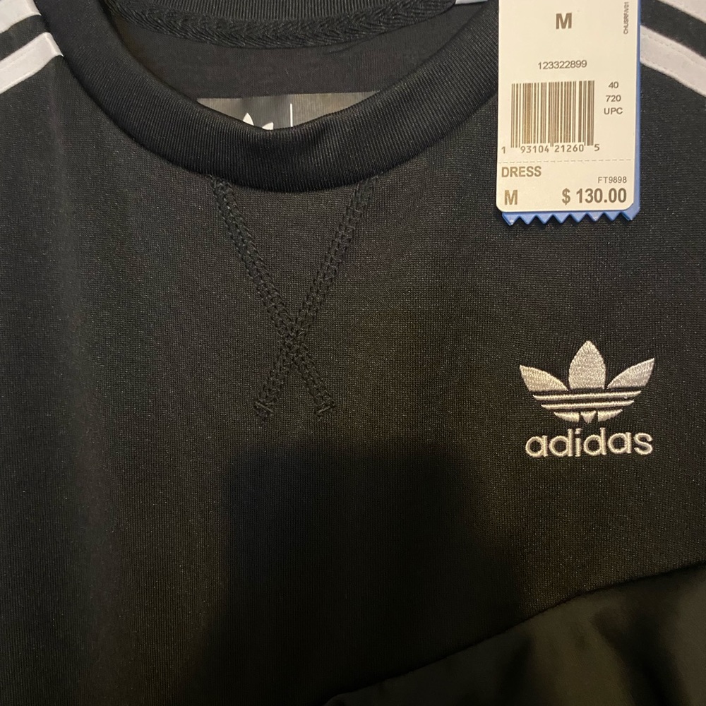 NWT!! Adidas Originals J Koo Black Trefoil Ruffle Asymmetrical Dress Women’s M